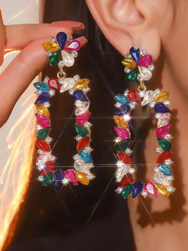 High-Quality Jewelry At A Fraction Of The Cost Asymmetrical Hollow Glass Rhinestone Earrings High-Quality Jewelry At A Fraction Of The Cost Asymmetrical Hollow Glass Rhinestone Earrings