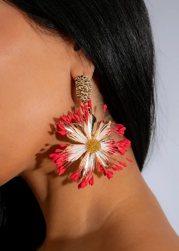 Seasonal Jewelry Sale – Upgrade Your Collection Blossom Flame Drop Earrings Red