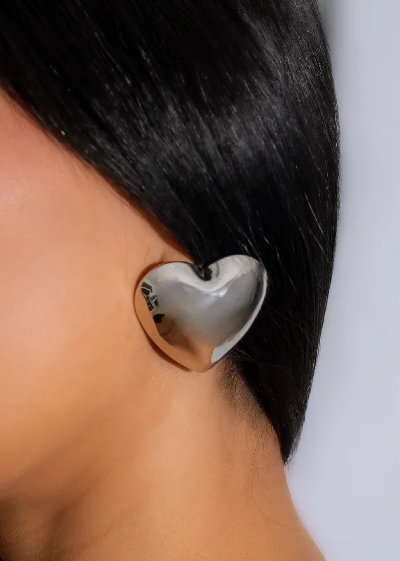 Exclusive Online Jewelry Sale – Don't Wait Dramatic Heart Earrings Silver