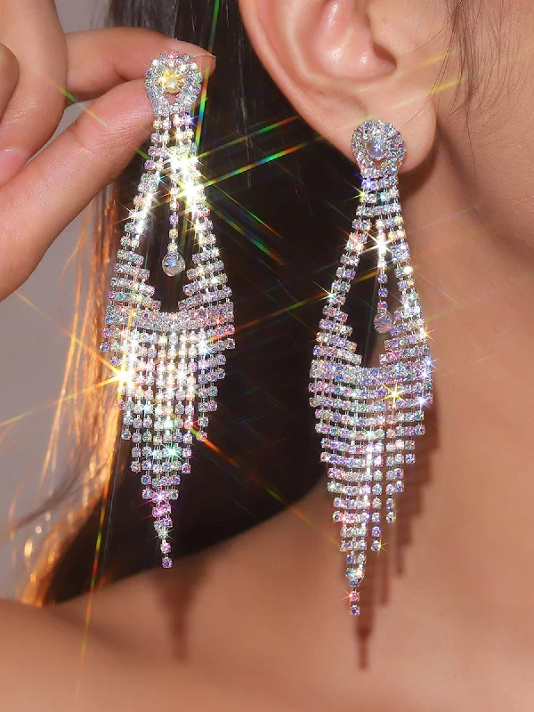 Sparkle On A Budget – Fine Jewelry For Less Elegant Diamond Long Tassel Earrings