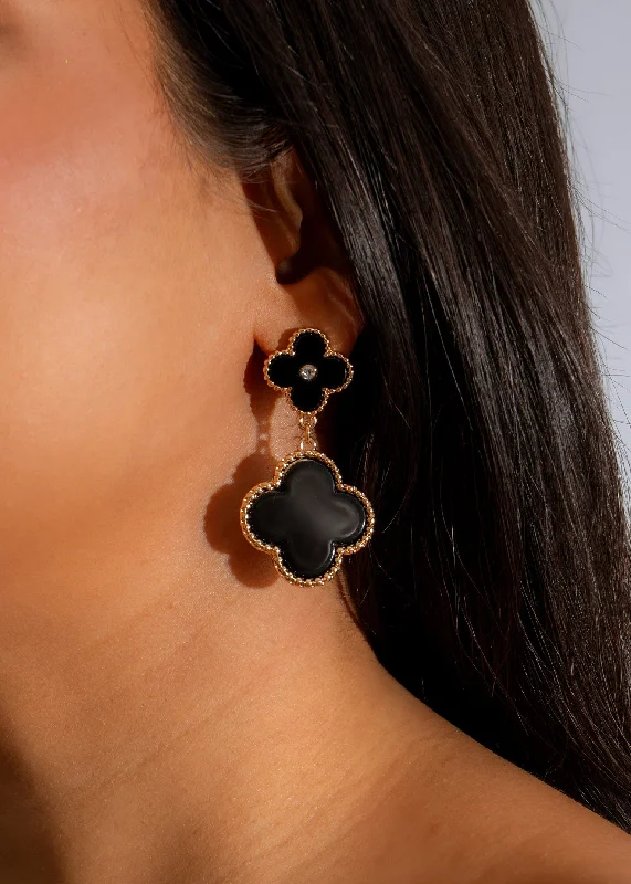 Seasonal Jewelry Deals – Elevate Your Style Fleur Drop Earrings Black