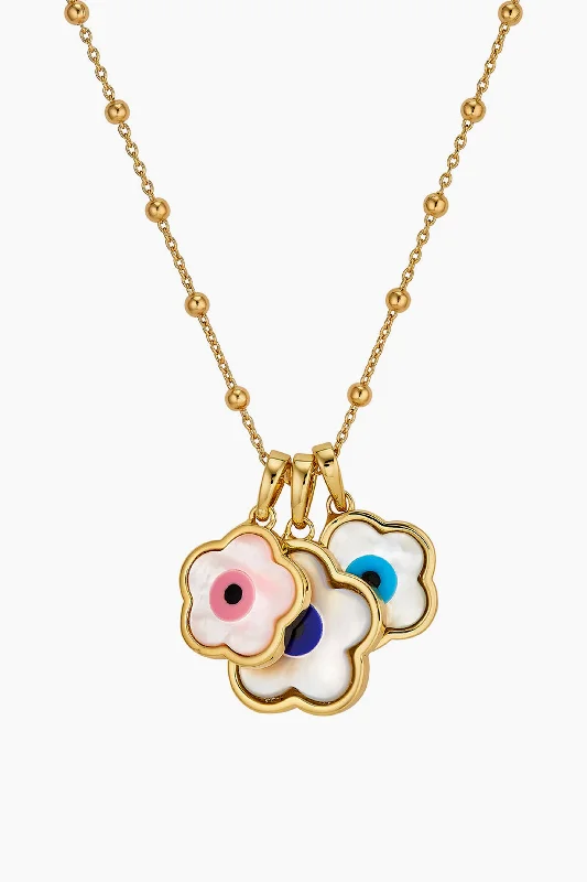 Luxury Jewelry Clearance – Shop Premium Styles Now Flower Evil Eye Charm Necklace