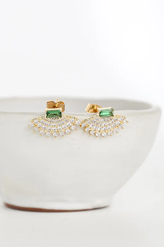 Make Your Outfit Shine With Discounted Jewelry FINAL SALE - Gabi Gold Rhinestone Stud Earrings
