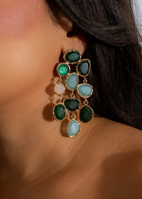 Seasonal Jewelry Sale – Upgrade Your Style Today Gemstone Cascade Earrings Green