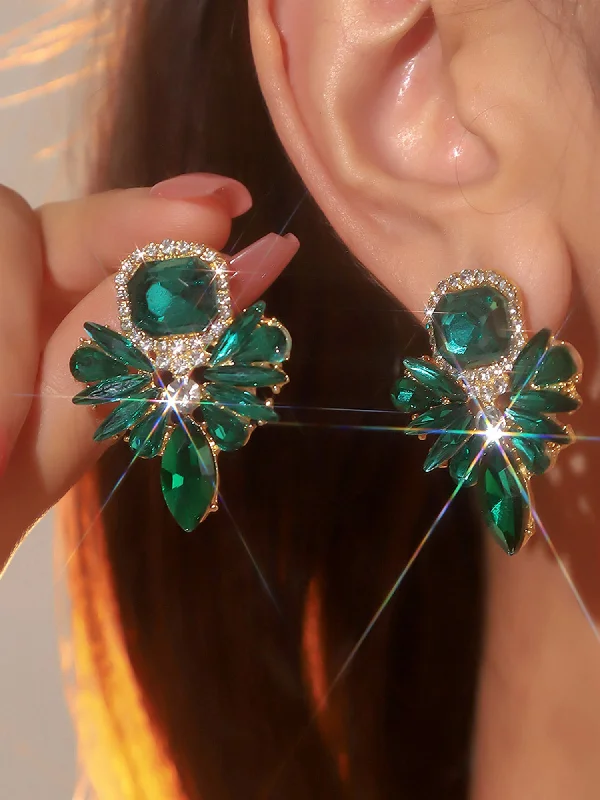 Bohemian-Inspired Jewelry For Free-Spirited Fashion Geometric Colorful Glass Rhinestone Stud Earrings Bohemian-Inspired Jewelry For Free-Spirited Fashion Geometric Colorful Glass Rhinestone Stud Earrings