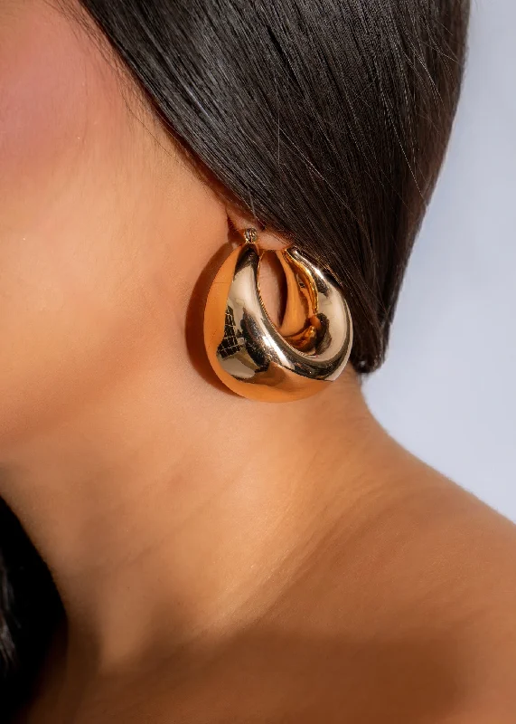 Chic And Stylish Jewelry At Exclusive Prices Crescent Hoops Gold