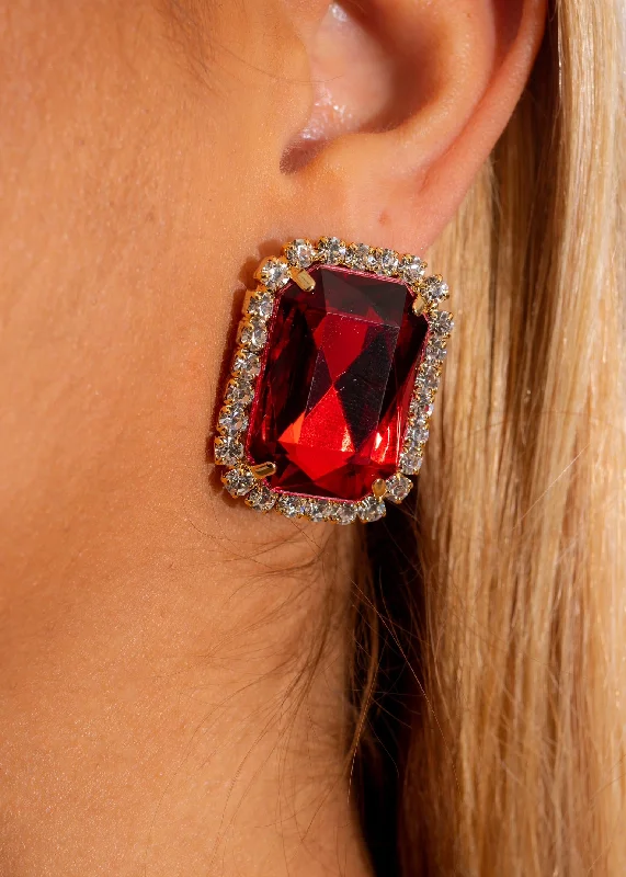 Jewelry Sale Bonanza – Grab Your Sparkle Now Gonna Be Different Earring Red