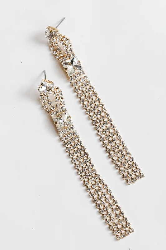 Exclusive Savings On Timeless Jewelry Pieces FINAL SALE - Harlow Gold Rhinestone Fringe Earrings Exclusive Savings On Timeless Jewelry Pieces FINAL SALE - Harlow Gold Rhinestone Fringe Earrings