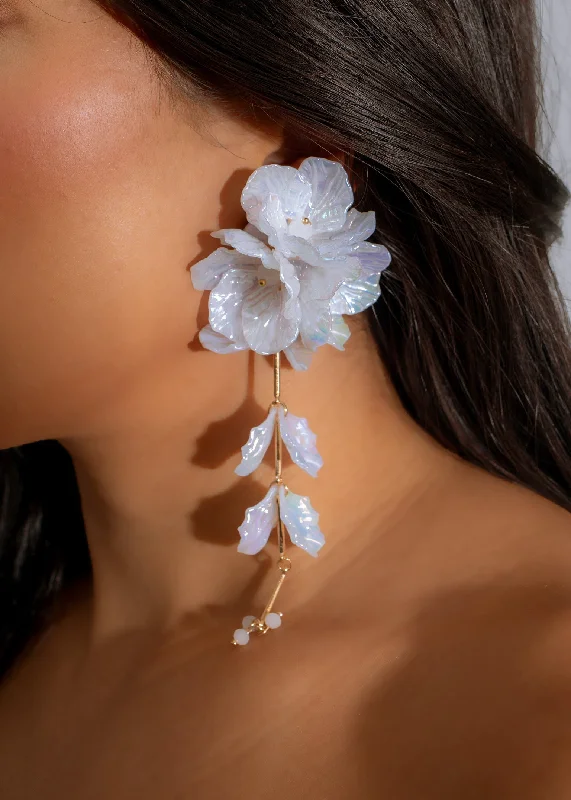 Personalized Jewelry Sale – Unique Pieces At Great Prices Iridescent Bloom Earrings White Personalized Jewelry Sale – Unique Pieces At Great Prices Iridescent Bloom Earrings White
