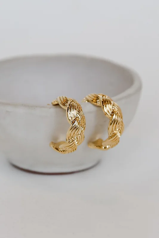 Bestselling Jewelry At Special Promotional Rates Isabelle Gold Braided Hoop Earrings Bestselling Jewelry At Special Promotional Rates Isabelle Gold Braided Hoop Earrings