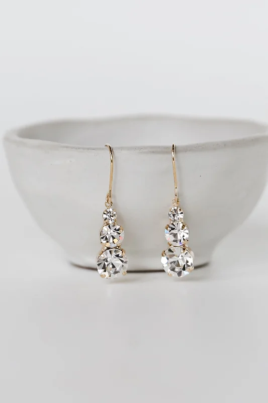 Jewelry Clearance Event – Stock Up Before It's Over Lainey Gold Rhinestone Drop Earrings Jewelry Clearance Event – Stock Up Before It's Over Lainey Gold Rhinestone Drop Earrings