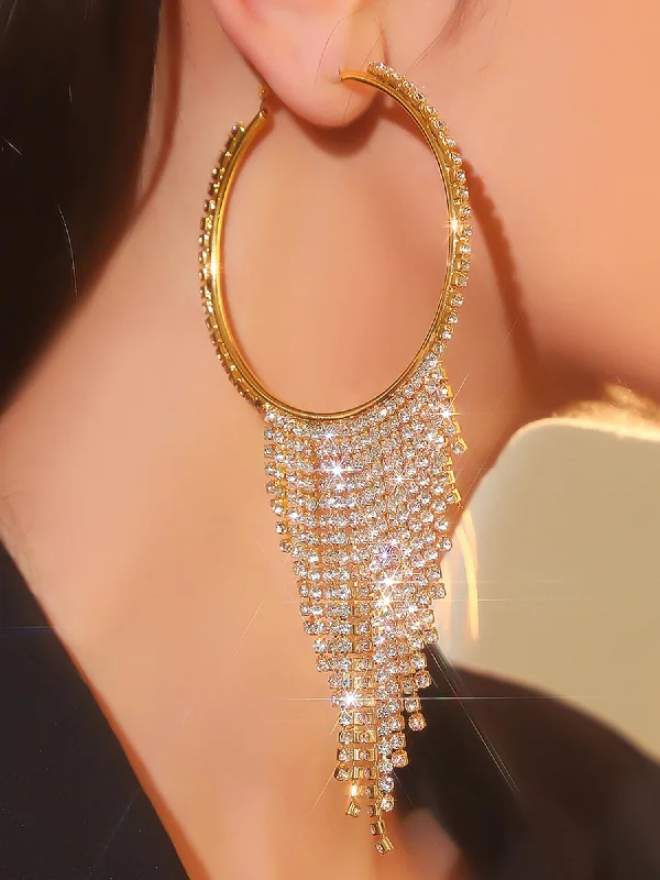 Modern Jewelry At Exclusive Discounts – Shop Today Large Hoop Long Tassel Earrings