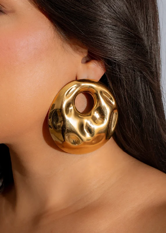 Luxury Jewelry At Unbeatable Discounts Lunar Ripple Earrings Gold