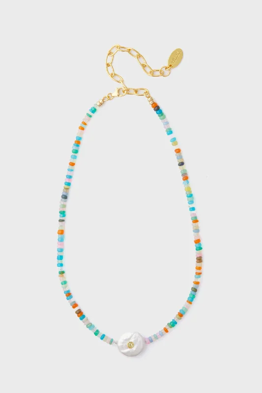 Shine Without Limits – Jewelry Sale Happening Now Multi Destination Necklace in Rainbow Opal