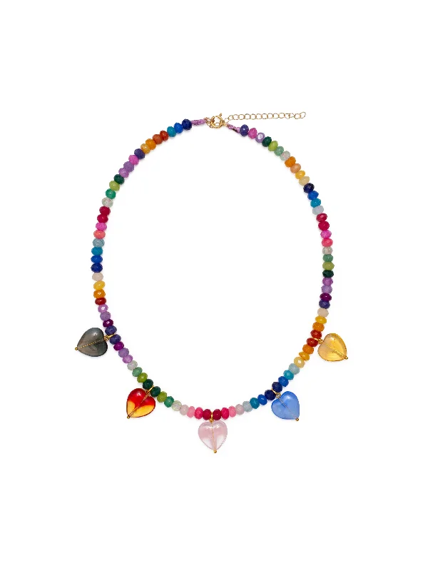 Elevate Your Outfit With Discounted Statement Jewelry Multi Hearts Necklace
