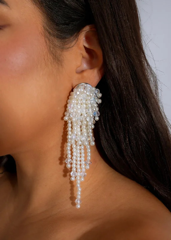 Romantic Heart-Shaped Jewelry For Special Gifts Opaline Dew Earrings White