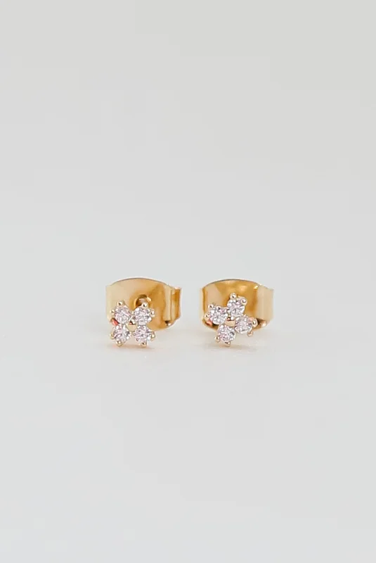 Special Offers On Handcrafted And Designer Jewelry Quinn Gold Rhinestone Stud Earrings