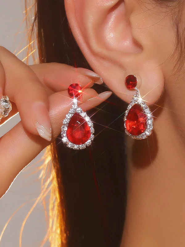 Dazzle In Elegance With Our Biggest Jewelry Sale Red Teardrop-Shaped Gemstone Earrings Dazzle In Elegance With Our Biggest Jewelry Sale Red Teardrop-Shaped Gemstone Earrings