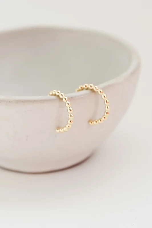 Luxury Jewelry Sale – Sparkle For Less Sadie Gold Ball Mini Hoop Earrings