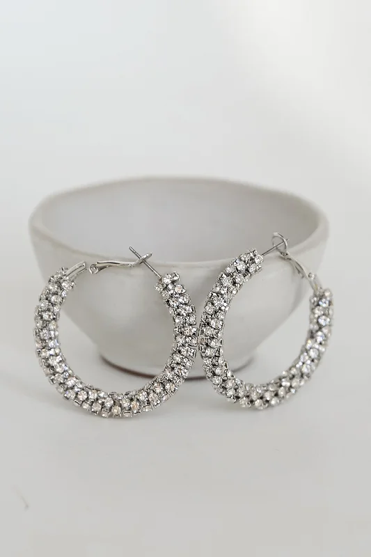 Timeless Jewelry Styles At Wallet-Friendly Prices Shelby Silver Rhinestone Hoop Earrings Timeless Jewelry Styles At Wallet-Friendly Prices Shelby Silver Rhinestone Hoop Earrings