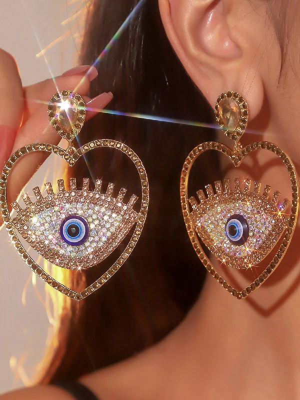 Luxury Jewelry Clearance – Shop Premium Styles Now Sinister Eye Rhinestone Heart Earrings