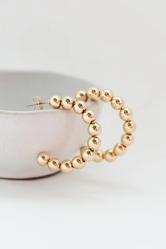 Premium Diamond Jewelry For Unforgettable Moments Skye Gold Ball Hoop Earrings
