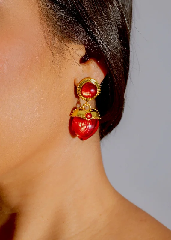 Timeless Beauty, Unbeatable Deals – Jewelry Sale On Sweet Heart Earrings Red