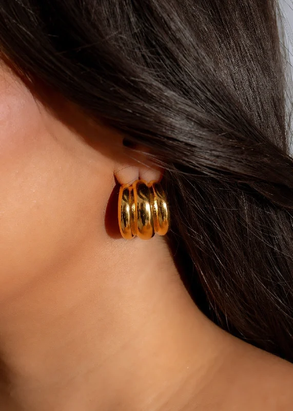 Shop Dazzling Jewelry At The Best Prices Waves Hoops Earrings Gold