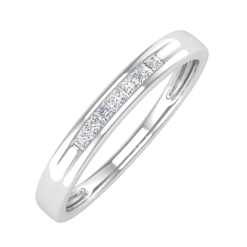 Trendy And Classic Jewelry Now At Reduced Prices 1/10 Carat Channel Set Diamond Wedding Anniversary Ring in Gold - IGI Certified Trendy And Classic Jewelry Now At Reduced Prices 1/10 Carat Channel Set Diamond Wedding Anniversary Ring in Gold - IGI Certified