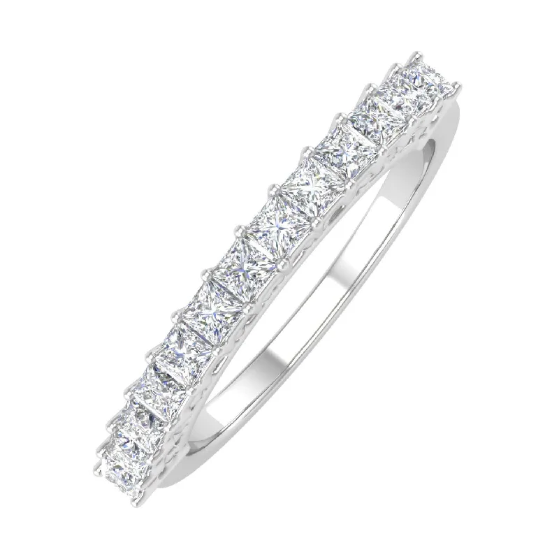 Unmissable Jewelry Clearance – Final Reductions 1/2 Carat Natural Princess Cut Diamond Wedding Band Ring in Gold - IGI Certified Unmissable Jewelry Clearance – Final Reductions 1/2 Carat Natural Princess Cut Diamond Wedding Band Ring in Gold - IGI Certified