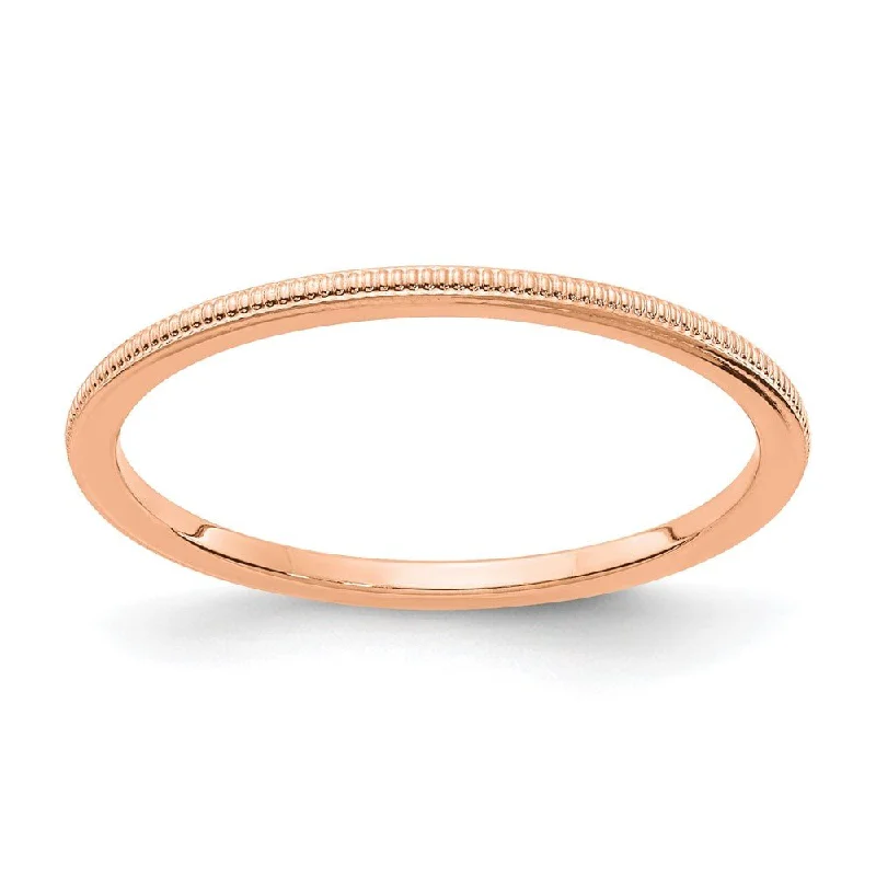 Flash Sale On Exquisite Jewelry – Don't Miss Out 1.2mm 10k Rose Gold Milgrain Stackable Band Flash Sale On Exquisite Jewelry – Don't Miss Out 1.2mm 10k Rose Gold Milgrain Stackable Band