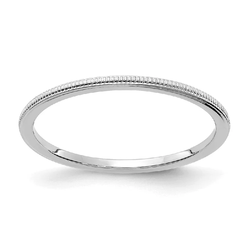 Shop Trending Jewelry With Exclusive Savings 1.2mm 10k White Gold Milgrain Stackable Band Shop Trending Jewelry With Exclusive Savings 1.2mm 10k White Gold Milgrain Stackable Band