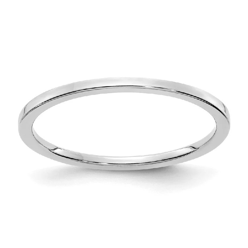 Clearance Sale On High-End Jewelry Collections 1.2mm 10k White Gold Polished Flat Stackable Band Clearance Sale On High-End Jewelry Collections 1.2mm 10k White Gold Polished Flat Stackable Band