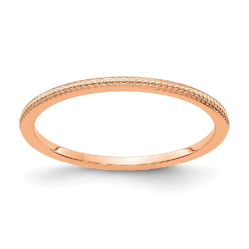 Fashion-Forward Jewelry At Exclusive Discounts 1.2mm 14k Rose Gold Beaded Stackable Band Fashion-Forward Jewelry At Exclusive Discounts 1.2mm 14k Rose Gold Beaded Stackable Band