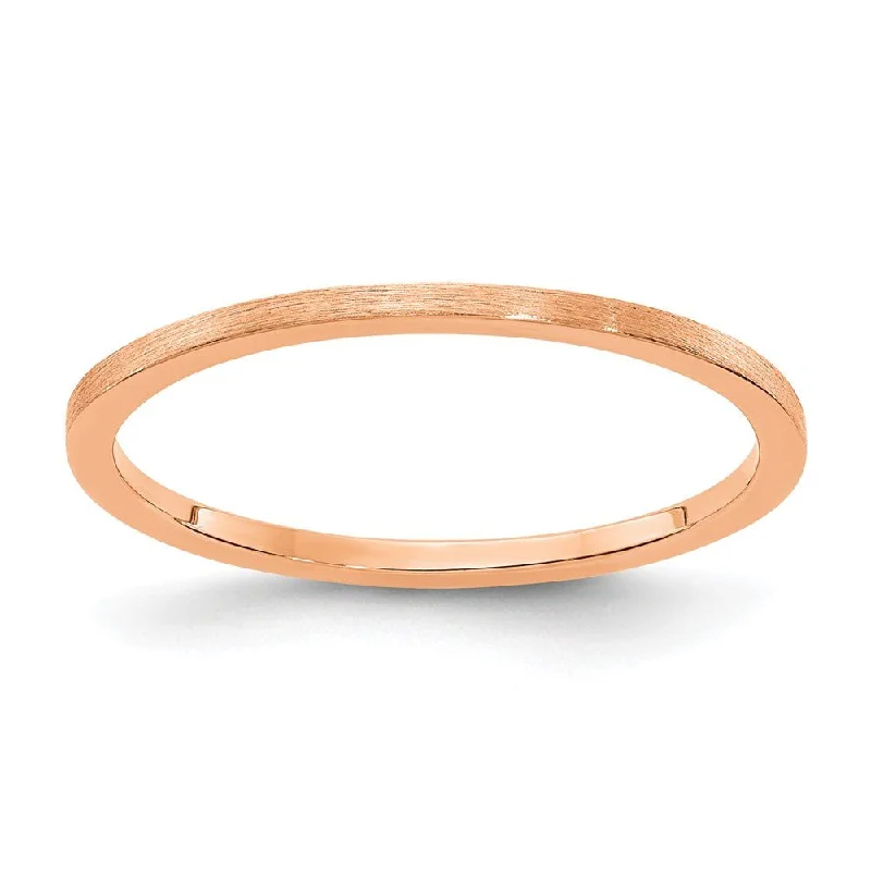 Limited-Time Jewelry Sale – Don't Miss Out On Dazzling Discounts 1.2mm 14k Rose Gold Flat Satin Stackable Band Limited-Time Jewelry Sale – Don't Miss Out On Dazzling Discounts 1.2mm 14k Rose Gold Flat Satin Stackable Band