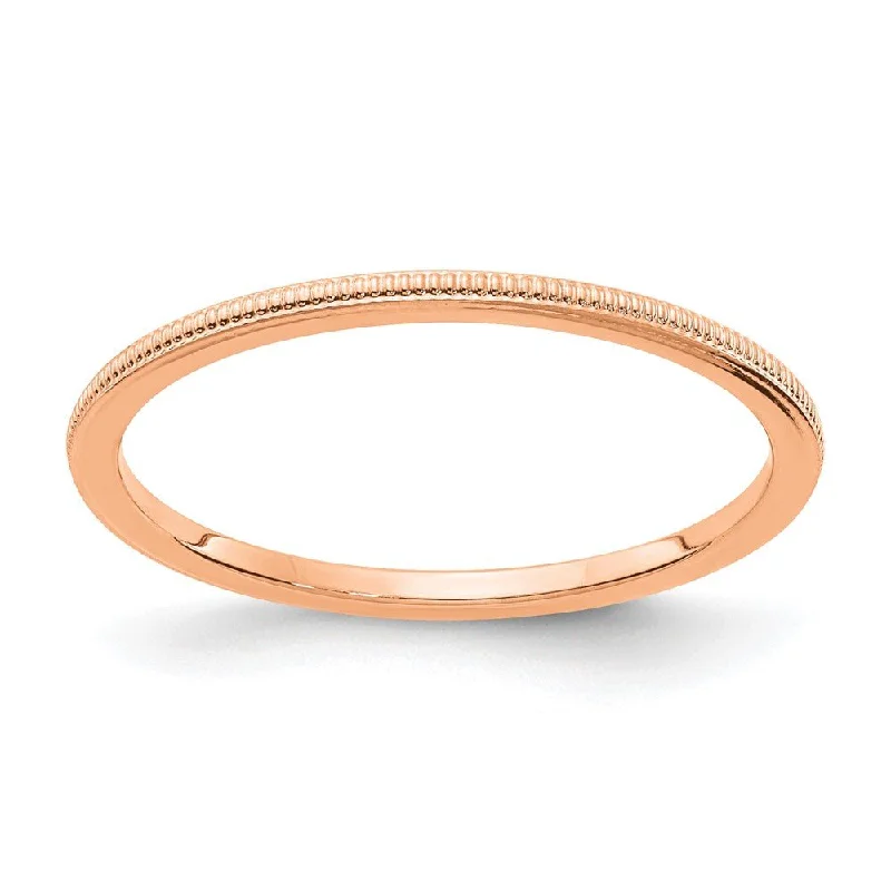 Buy More, Save More On Stunning Jewelry Pieces 1.2mm 14k Rose Gold Milgrain Stackable Band Buy More, Save More On Stunning Jewelry Pieces 1.2mm 14k Rose Gold Milgrain Stackable Band