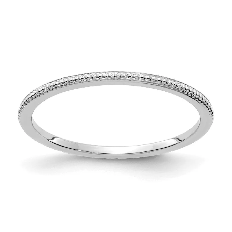 Bold And Beautiful Jewelry Now At Irresistible Prices 1.2mm 14k White Gold Beaded Stackable Band Bold And Beautiful Jewelry Now At Irresistible Prices 1.2mm 14k White Gold Beaded Stackable Band
