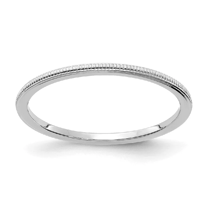 Affordable Glamour – Premium Jewelry For Less 1.2mm 14k White Gold Milgrain Stackable Band Affordable Glamour – Premium Jewelry For Less 1.2mm 14k White Gold Milgrain Stackable Band