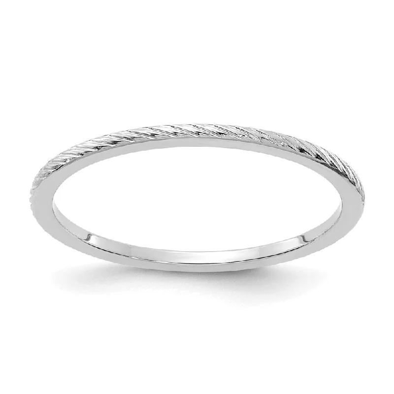 Luxury Jewelry At Budget-Friendly Prices – Grab Yours Now 1.2mm 14k White Gold Twisted Pattern Stackable Band Luxury Jewelry At Budget-Friendly Prices – Grab Yours Now 1.2mm 14k White Gold Twisted Pattern Stackable Band