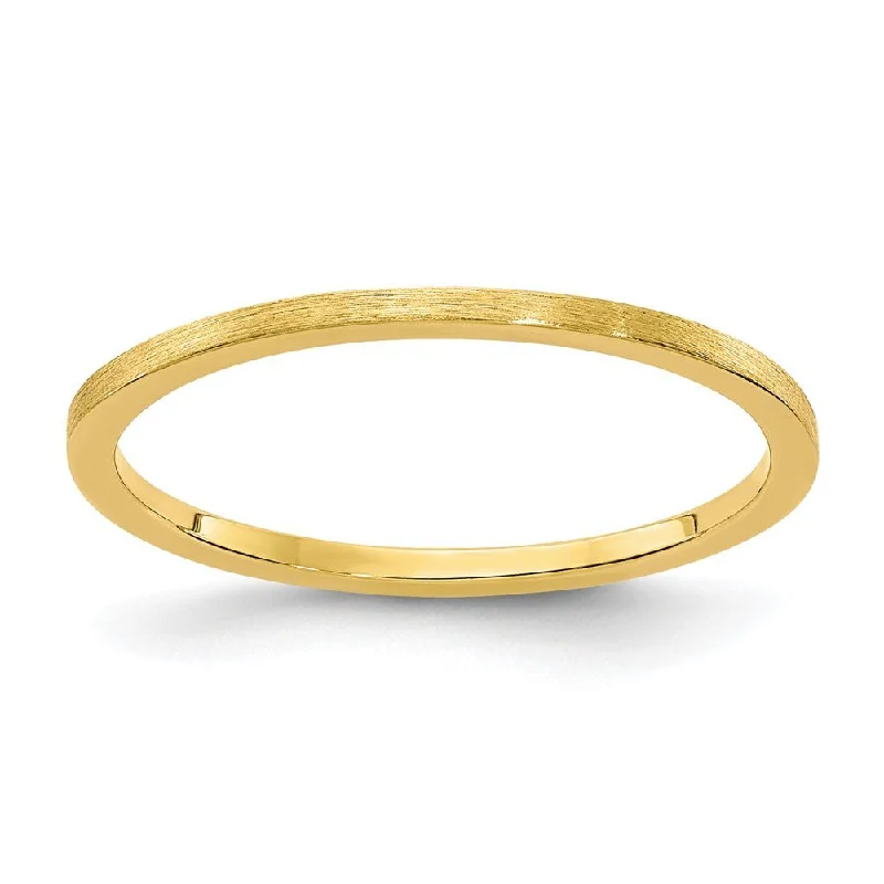 Affordable Elegance – Premium Jewelry At Special Prices 1.2mm 14k Yellow Gold Flat Satin Stackable Band Affordable Elegance – Premium Jewelry At Special Prices 1.2mm 14k Yellow Gold Flat Satin Stackable Band