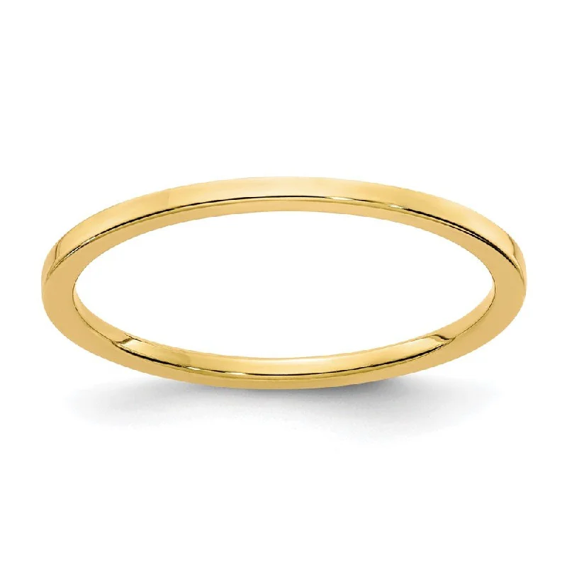 Get The Best Deals On Timeless Jewelry Pieces 1.2mm 14k Yellow Gold Polished Flat Stackable Band Get The Best Deals On Timeless Jewelry Pieces 1.2mm 14k Yellow Gold Polished Flat Stackable Band
