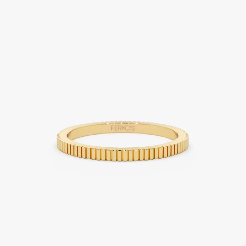 Exclusive Jewelry Bundles At Discounted Prices 1.5MM Ribbed Ring in 14k Gold