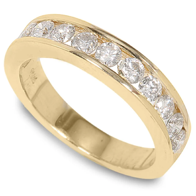 Stunning Statement Jewelry, Unbeatable Discounts 1 CTW Diamond Wedding Ring in 14KT Yellow Gold Stunning Statement Jewelry, Unbeatable Discounts 1 CTW Diamond Wedding Ring in 14KT Yellow Gold