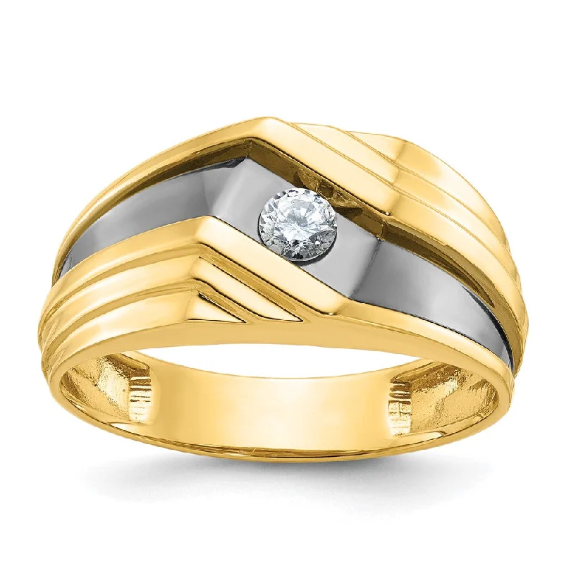 Elevate Your Jewelry Collection With Limited-Time Savings 10.25mm 14K Yellow Gold Black RH. 1/6 Ct Lab Cr. Diamond Tapered Band Elevate Your Jewelry Collection With Limited-Time Savings 10.25mm 14K Yellow Gold Black RH. 1/6 Ct Lab Cr. Diamond Tapered Band