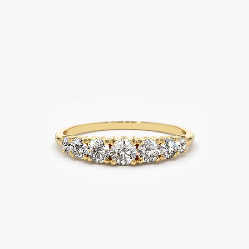 The Perfect Jewelry Piece At The Perfect Discount 14K Gold 7 Stone Diamond Graduated Wedding Ring The Perfect Jewelry Piece At The Perfect Discount 14K Gold 7 Stone Diamond Graduated Wedding Ring