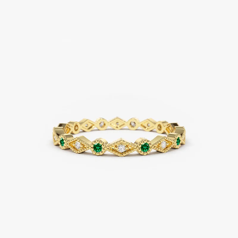 Premium Jewelry At Special Low Prices For A Limited Time 14k Gold Emerald Art Deco Wedding Band Premium Jewelry At Special Low Prices For A Limited Time 14k Gold Emerald Art Deco Wedding Band