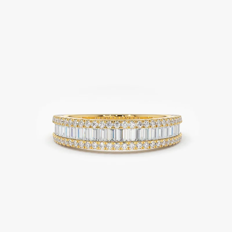 Waterproof Stainless Steel Jewelry For Lasting Beauty 14K Baguette Diamond Anniversary Ring 0.75ctw Waterproof Stainless Steel Jewelry For Lasting Beauty 14K Baguette Diamond Anniversary Ring 0.75ctw