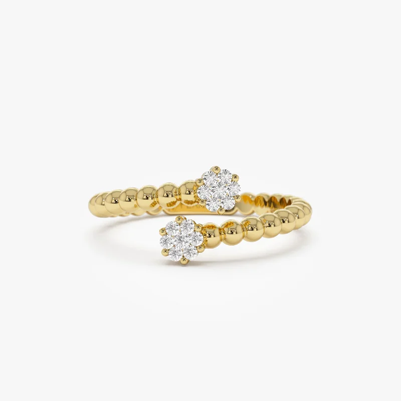 Limited-Time Offer On Elegant Jewelry Pieces 14k Beaded Open Bypass Diamond Illusion Ring Limited-Time Offer On Elegant Jewelry Pieces 14k Beaded Open Bypass Diamond Illusion Ring