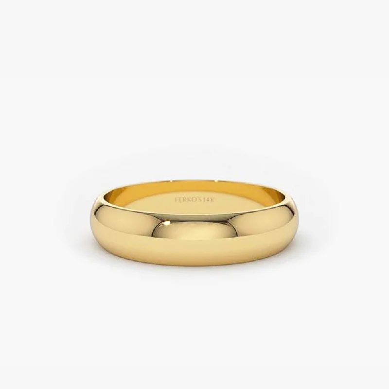 Best-Selling Jewelry Styles Now At Exclusive Discounts 14k Classic Dome 4MM Unisex Wedding Ring