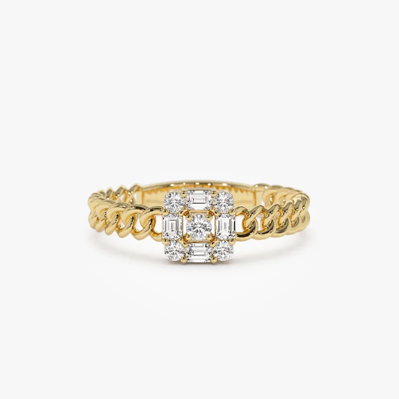 The Jewelry Sale You've Been Waiting For Is Here 14k Curb Link Illusion Setting Baguette Diamond Ring The Jewelry Sale You've Been Waiting For Is Here 14k Curb Link Illusion Setting Baguette Diamond Ring